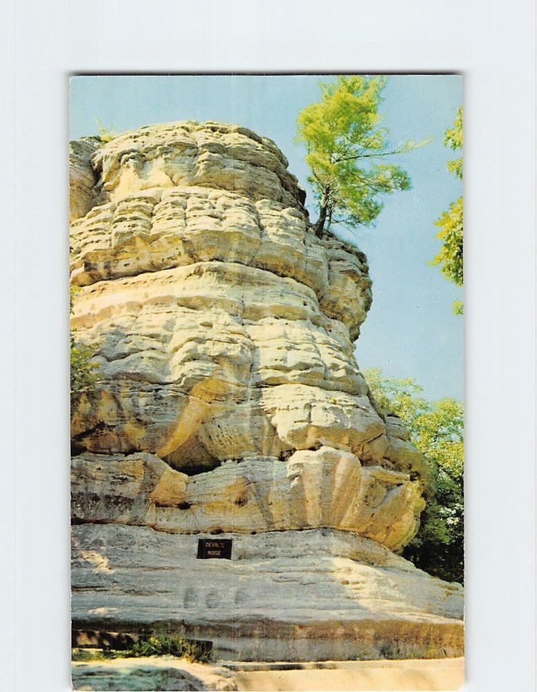 Postcard Devils Nose Starved Rock  State Park Oglesby Illinois USA