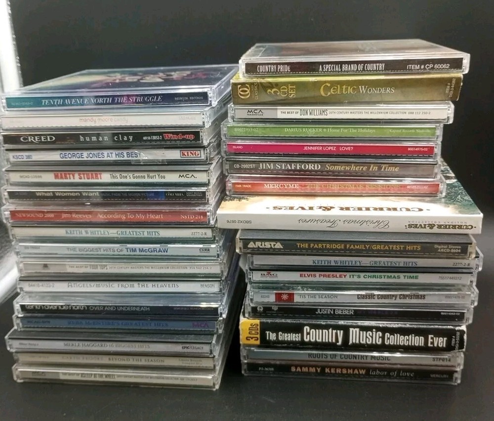 Vintage Mixed 33 CD Album LOT Country, Christian, Pop, And More.... Look At Pics