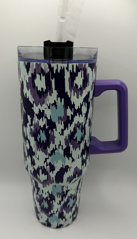 40oz Vacuum Insulated Tumbler with Lid Straw + Handle – Cold/Hot 24HR Travel