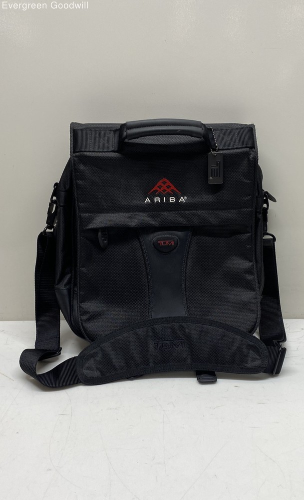 TUMI Ariba Black Nylon Expandable Laptop Messenger Bag