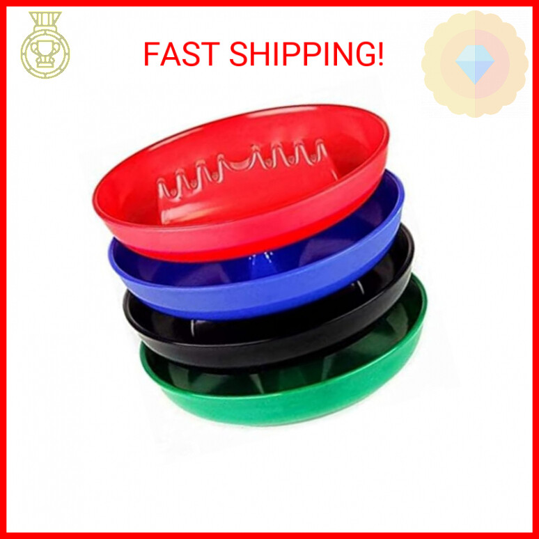 Round Plastic Melamine Ashtrays for Cigarettes & Cigars - 7 Inch, 4 Pack, Indoor & Outdoor Use