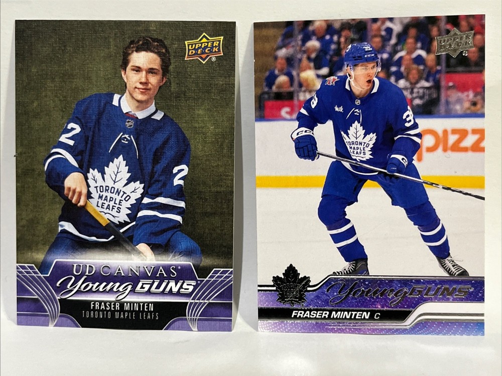 2023-24 Upper Deck Young Guns Fraser Minten & YG UD Canvas-2 Cards-See Details