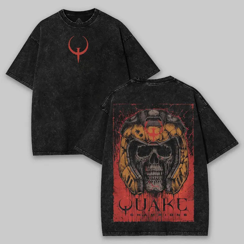 Quake  Graphic Tee Vintage Crewneck Shortsleeve Tshirt gifts men shirt