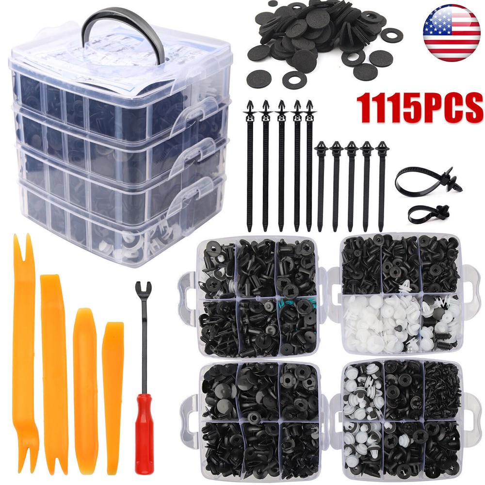 1115PCS Plastic Fastener Clip Automotive Bumper Retainer Clips Car Rivets w Box