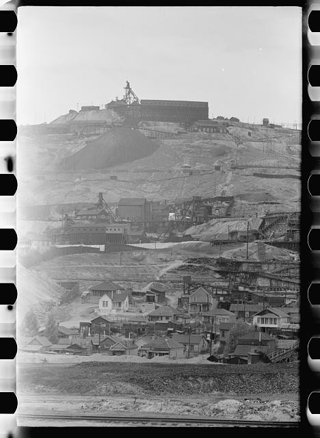 Photo:Butte Montana 1939 Summer Copper Mine Townscape Miners Homes
