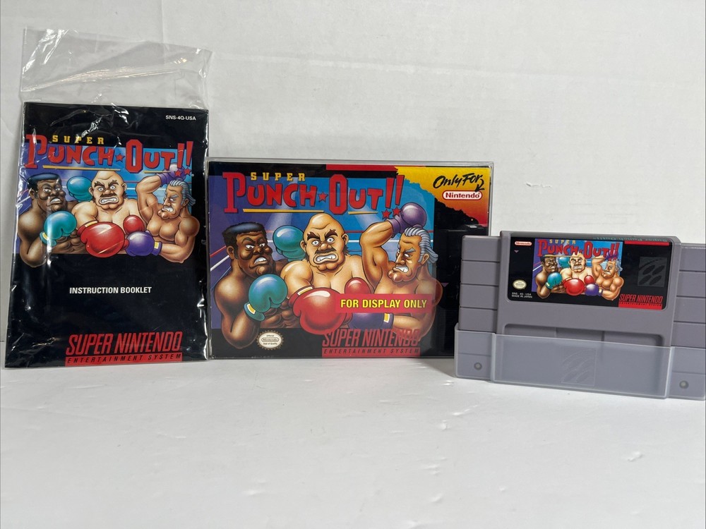 Super Punch-Out!! SNES Complete In Box CIB w/ Manual Protector Case