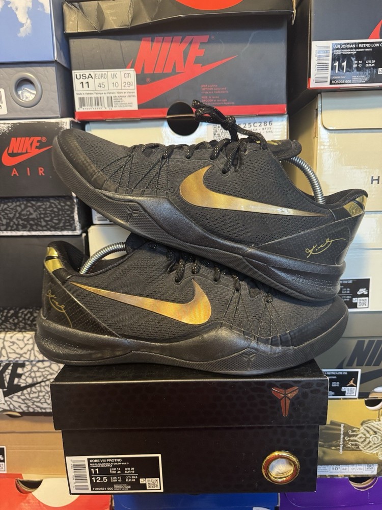 Nike Kobe 8 Elite Black Gold 2013 Playoffs Size 11.5 100% Wearable/hoopable