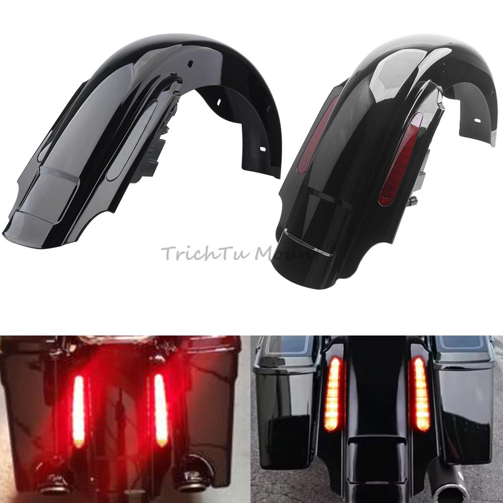 Rear Fender Stretched Extended w/LED Light Lamp For Harley Touring Glide 1993-08