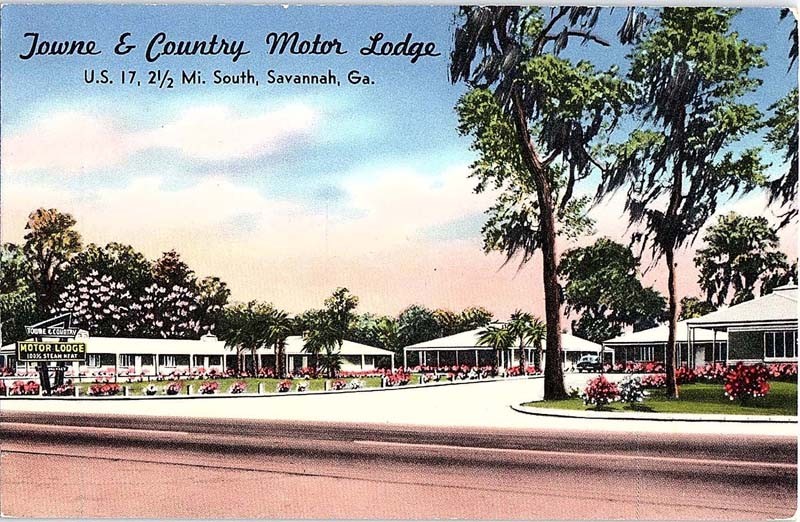 Postcard LODGE SCENE Savannah Georgia GA m/09 AI8035