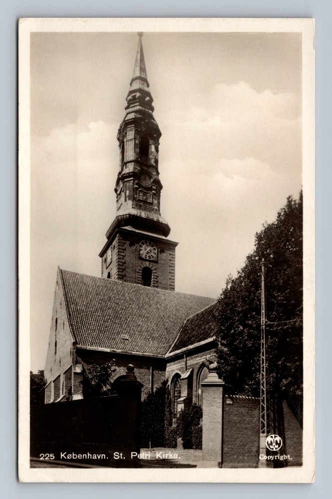 Denmark- Copenhagen St. Peter's Church Postal Old Card PC View Vintage Postcard
