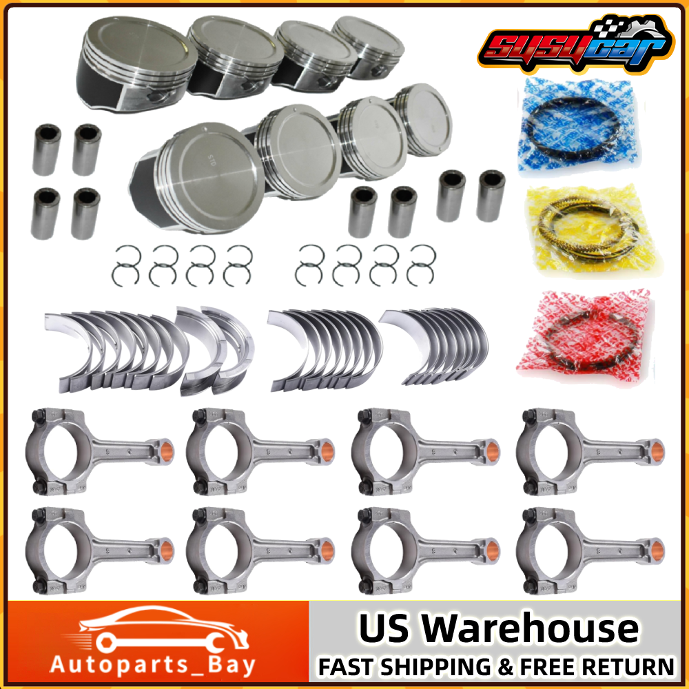 8pcs STD Piston Bearing Rods for 1999-2004 Chevy GMC Buick 5.3L V8 Engines
