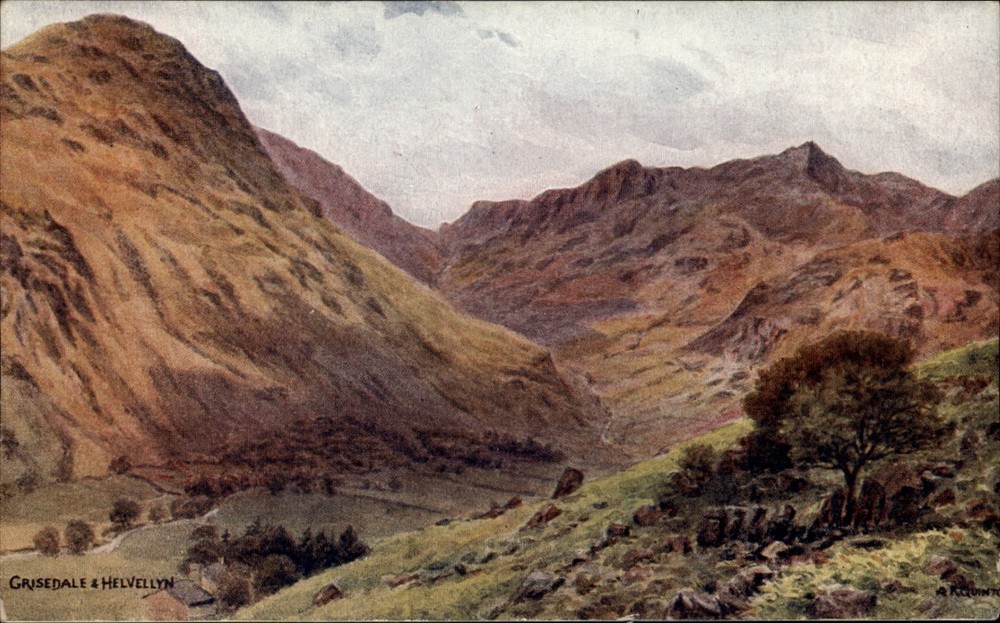 Grisdale Helvellyn Lake District England vintage postcard s923