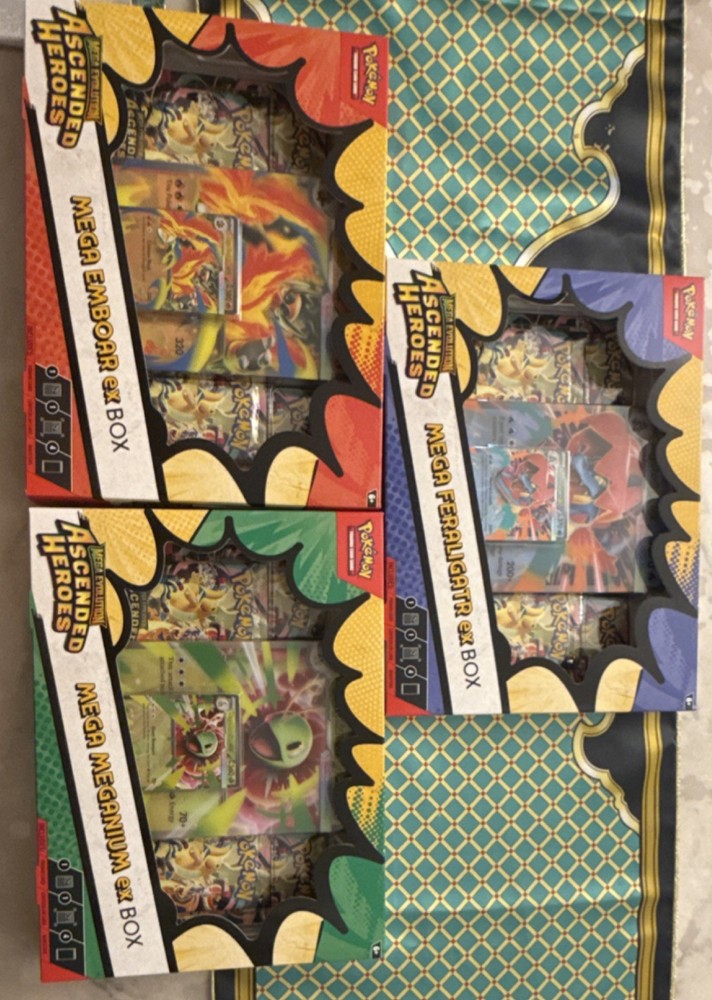 Pokémon TCG Ascended Heroes 3-Box Cards Booster Mega EX’s (3 boxes sealed)