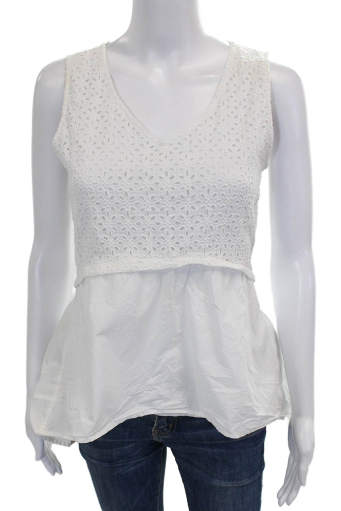 HD In Paris Womens Sleeveless Floral V Neck Cotton Blouse Size SFree Shipping in US $100+ Orders | $6.95 Orders Below