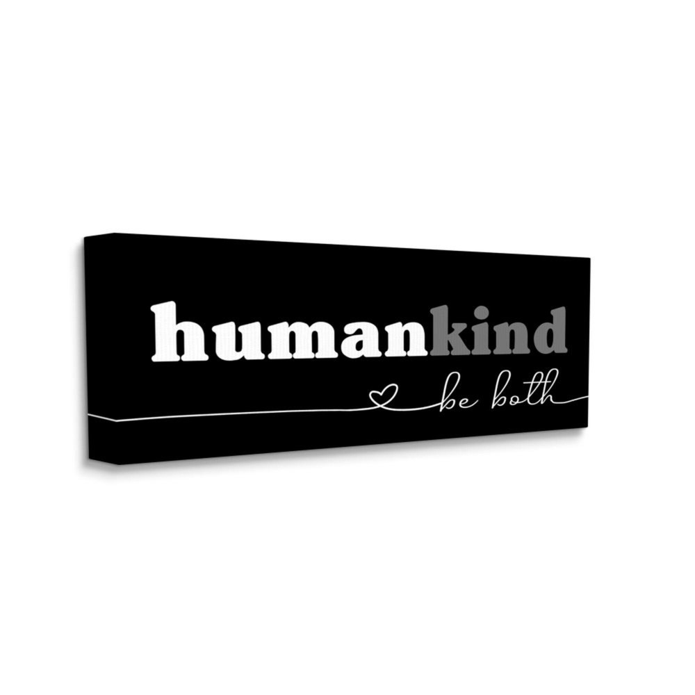 Stupell Human Kind Word Play Motivational Phrase Canvas Wall Art