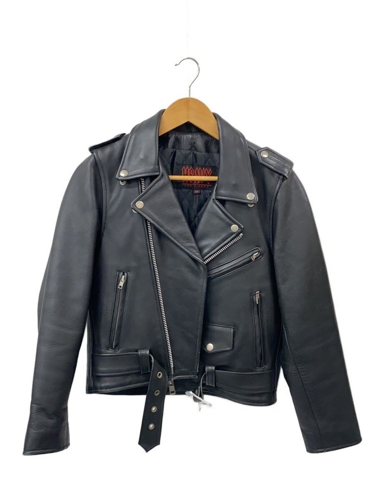 Heavy/Double Riders Jacket/M/Cowhide/Blk 3477