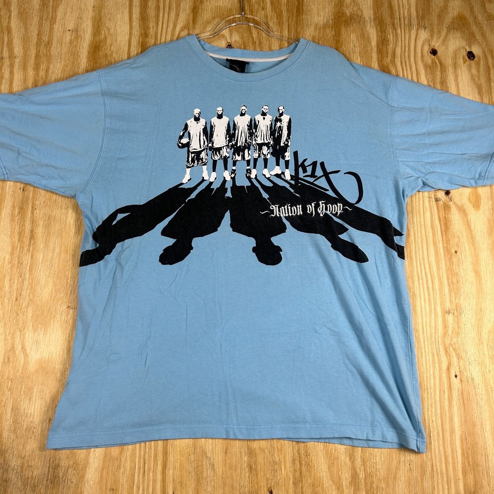 VTG Rare K1X Nation of Hoop Double Sided Graphic Tee S/S R/N Men's 3XL Blue Y2K