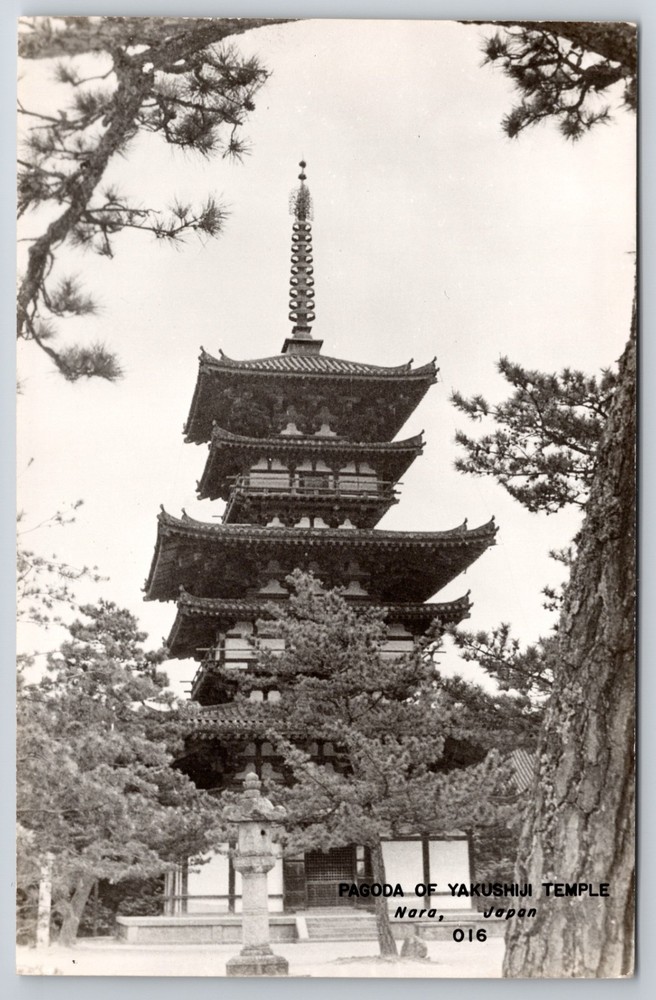 RPPC Japan Nara Pagoda of Yakushiji Temple UNESCO Site Real Photo Postcard