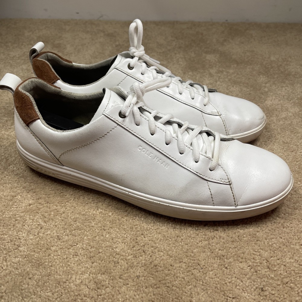 Cole Haan Grand+ Crosscourt Mens 11 Ivory White Classic Sneakers Shoes C36922