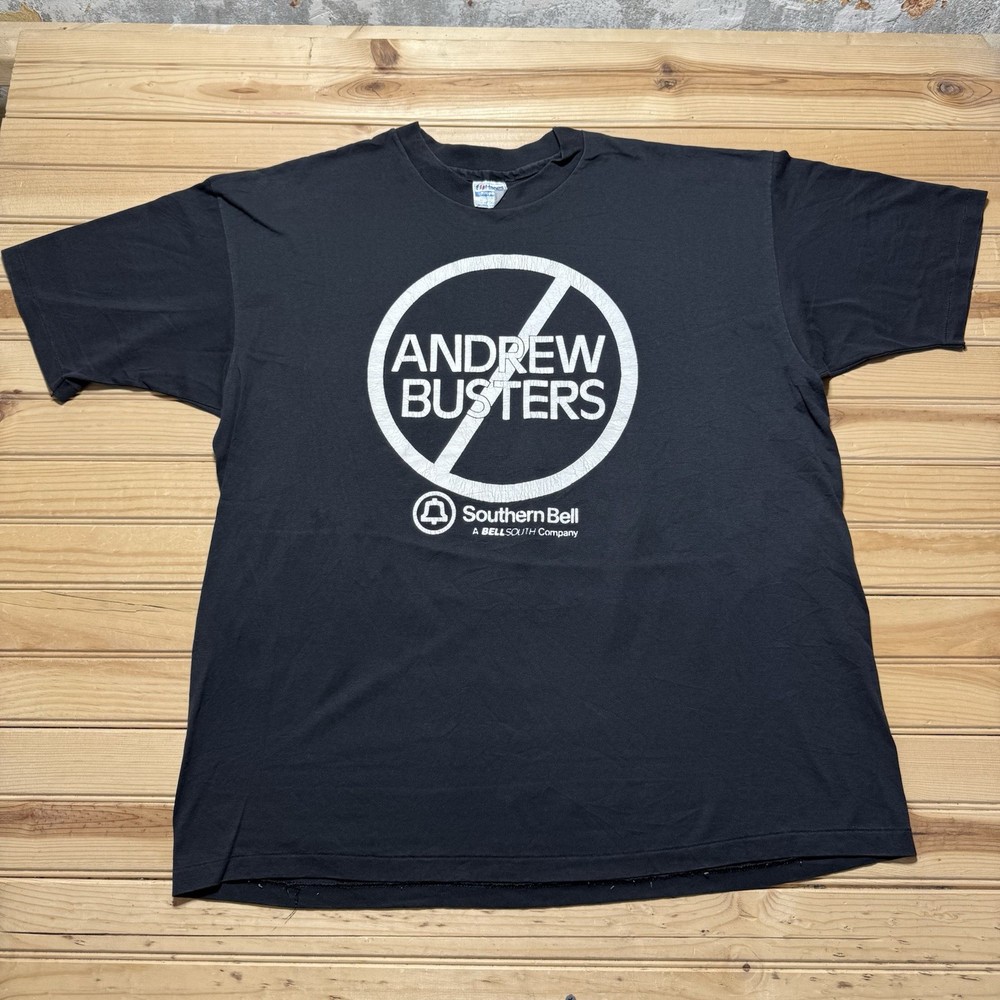 VINTAGE 90s Hurricane Andrew Busters Graphic T-shirt Men XXL USA Single Stitch