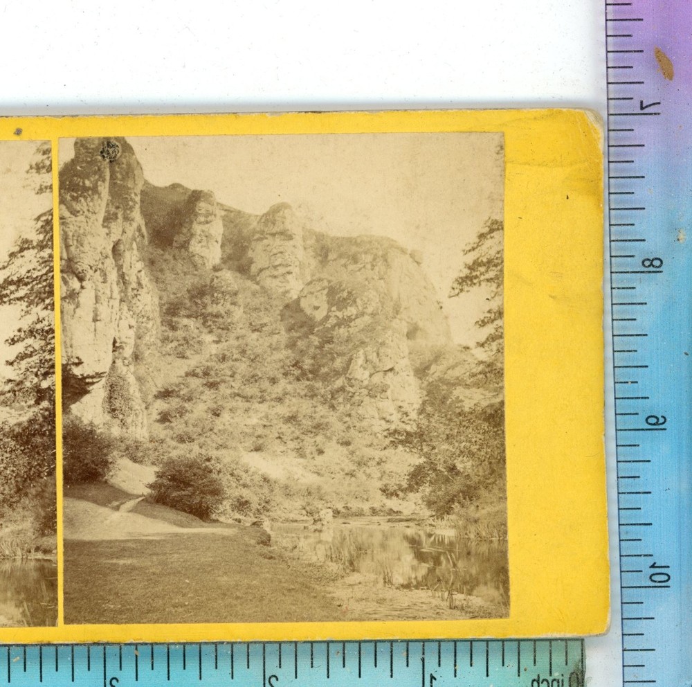 Waterfall at Dovedale Derbyshire England Stereoview