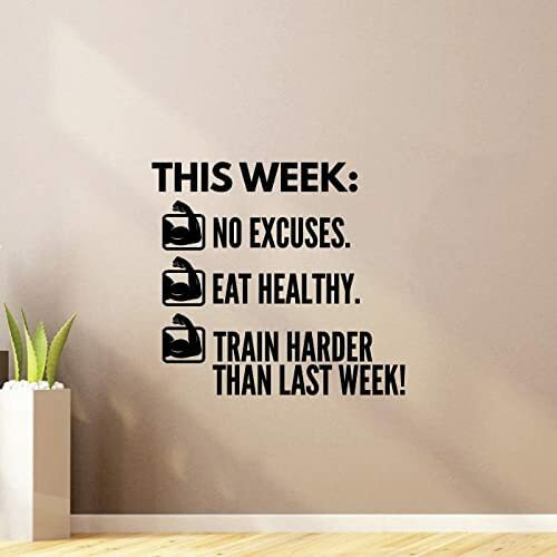 Fitness Motivation Vinyl Sticker for Gym Wall Decor Workout Quote Art