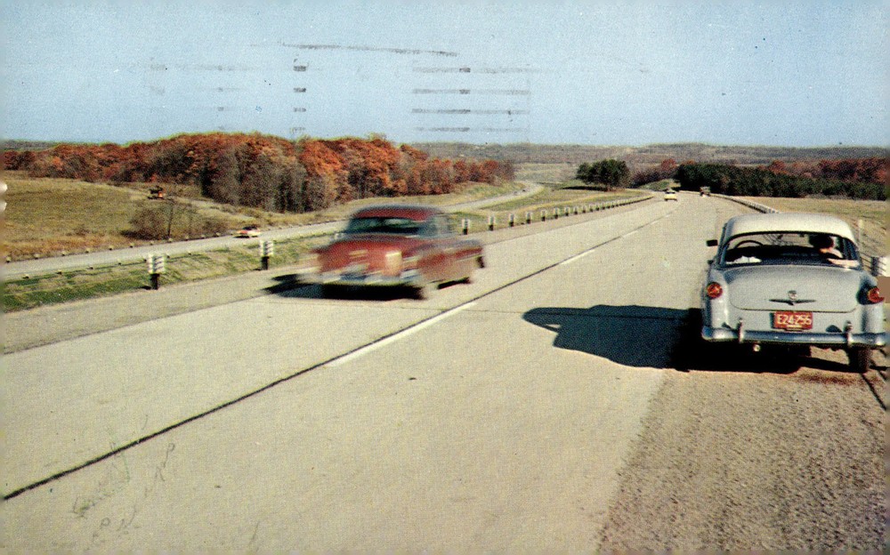 1950s Howard Johnson Ohio Turnpike Autumn Foliage Vintage Chrome Postcard
