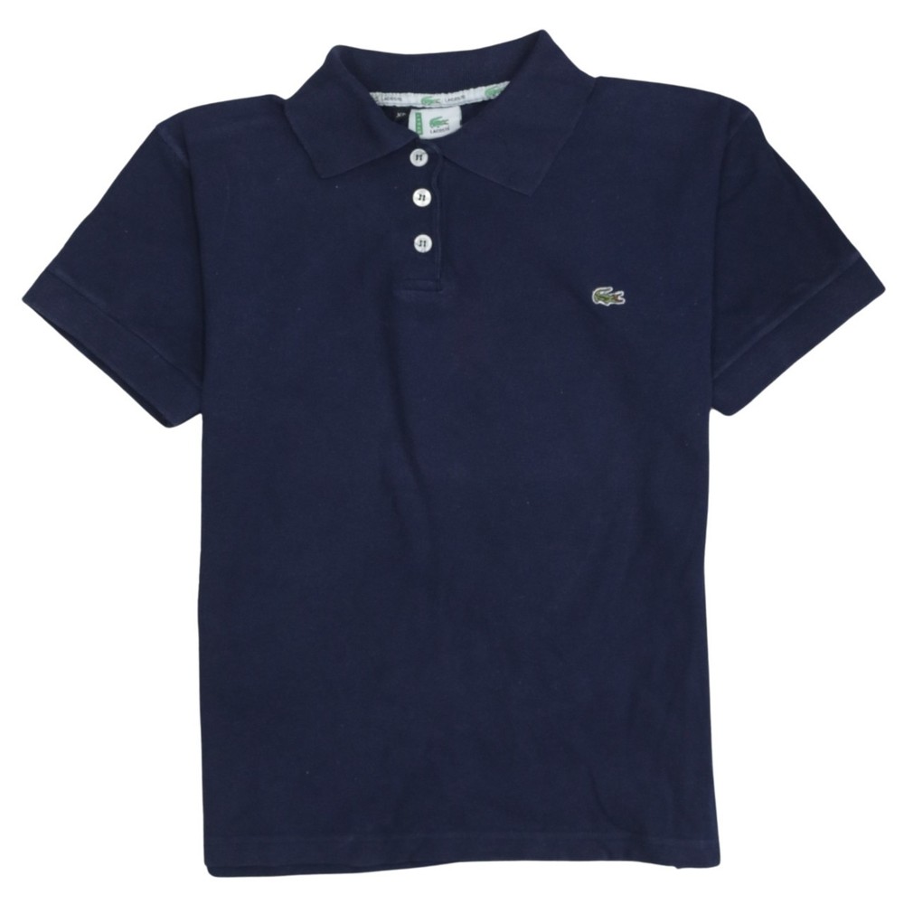 Lacoste Womens Polo Shirt Navy Blue Cotton Embroidered Croc Logo Short Sleeve XL