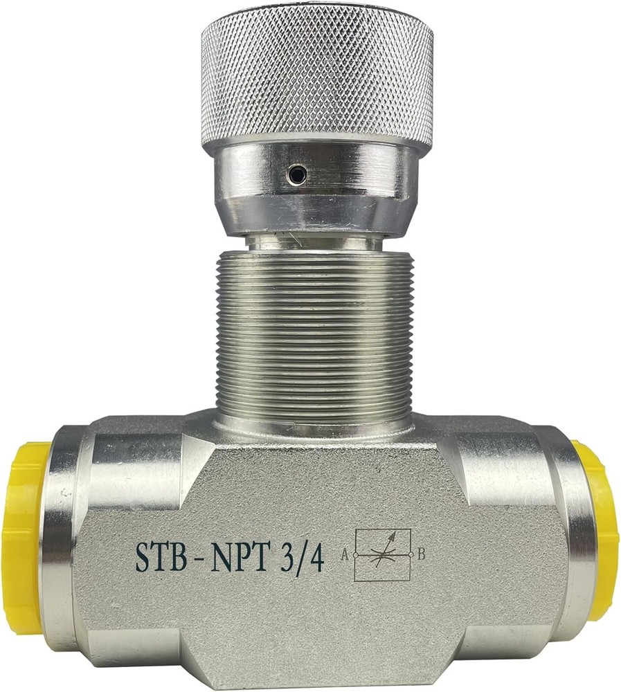 3/4 Inch NPT Hydraulic Needle Flow Control Valve Silver Throttle Check