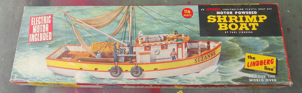 Vintage Lindberg 712M Shrimp Boat Suzanne Kit Unbuilt Incomplete Parts