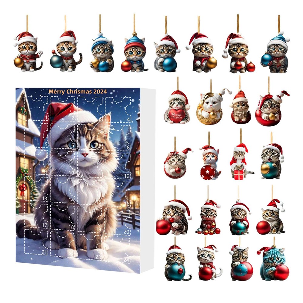 2024 Cat Christmas Holiday Advent Calendar 24 Days Christmas Advent Calendar