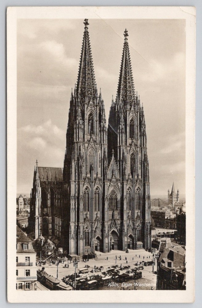 1933 Cologne Cathedral Köln Dom Westseite Germany Postcard Vintage