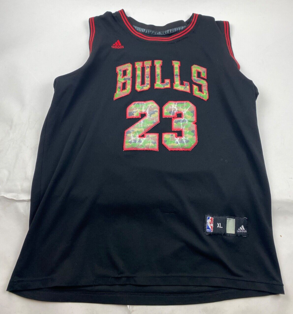 Adidas Camo Michael Jordan Chicago Bulls Jersey Black Size XL