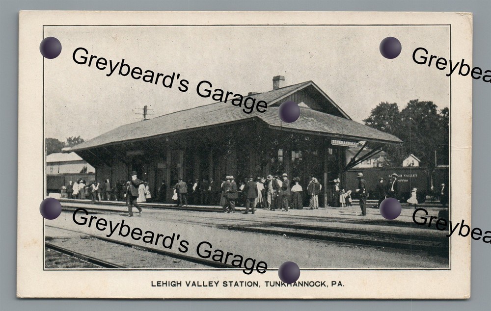 Railroad Train Station Depot TUNKHANNOCK PA Wyoming County Pennsylvania Postcard