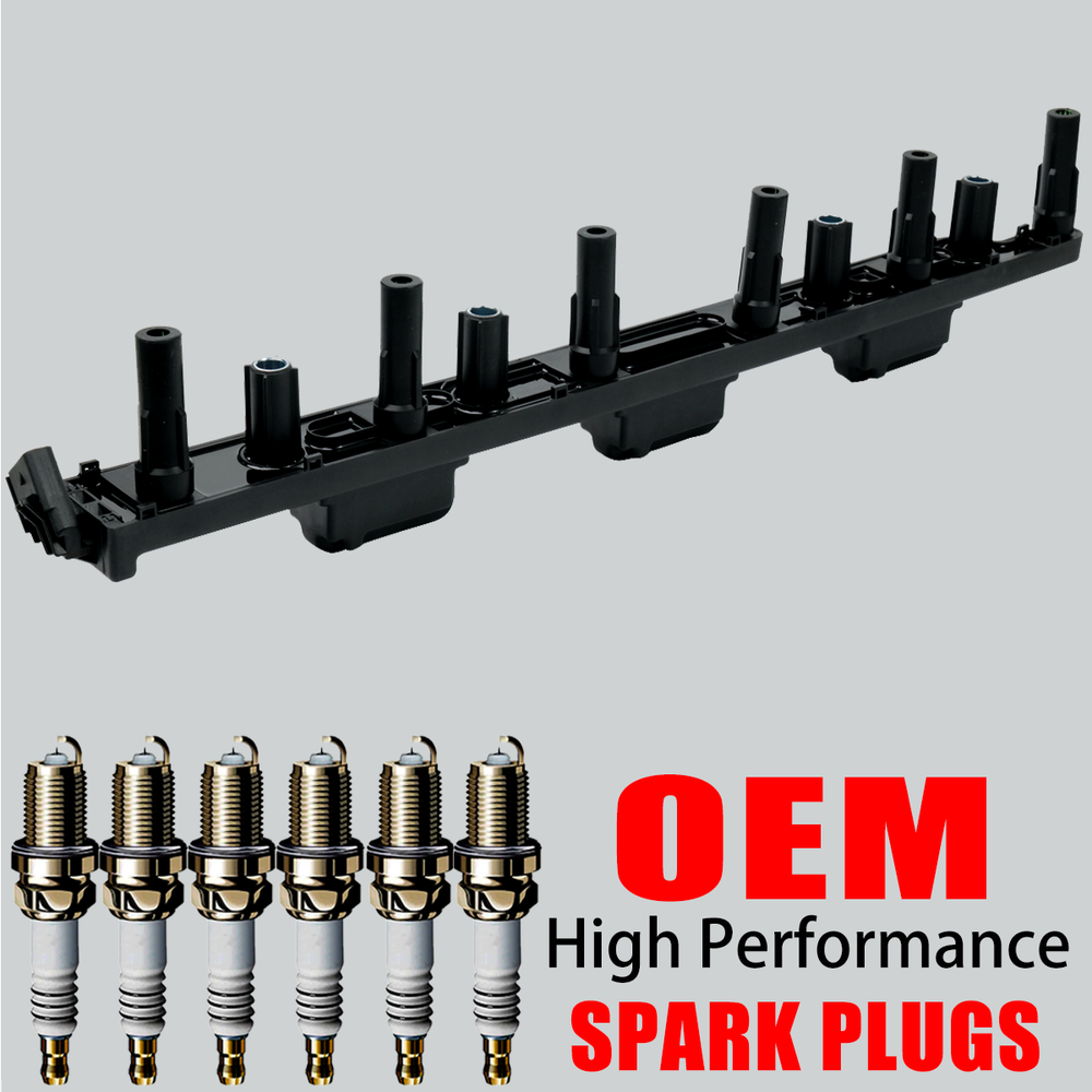 OEM Ignition Coils & 6X Iridium Spark Plugs For Jeep TJ Wrangler 2.4L 4.0L UF296