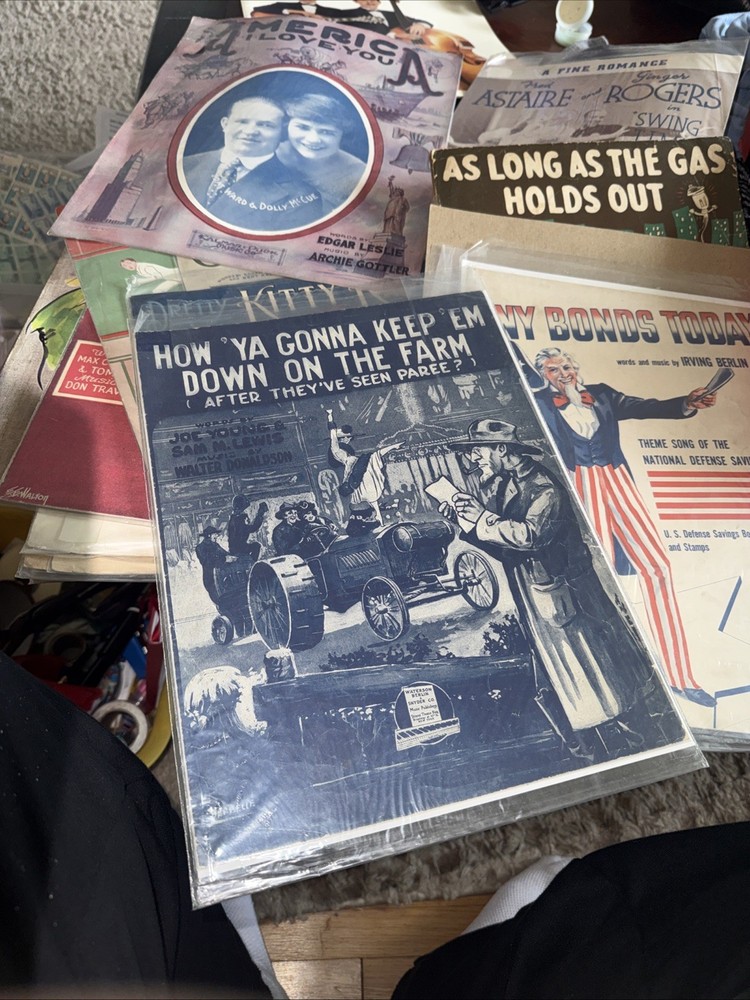 Lot of 19 Vintage Antique SHEET MUSIC Collection 1890’s Thru 1930’s