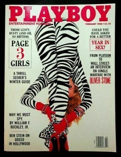 Vintage Playboy Magazines February 1988 Oliver Stone Excellent