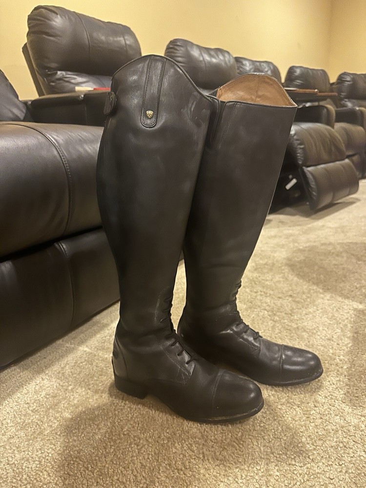 Ariat English Women’s Leather Riding Boots Sz 9 Ht Tall wide Calf