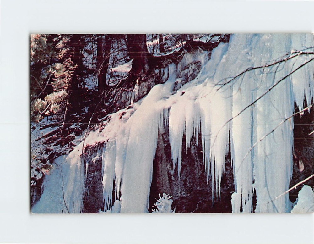 Postcard Ice Cascade from Mountain Spring Colorado USA