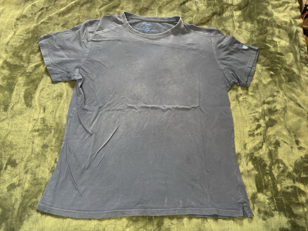 Kuhl Wildfibre Shirt Mens XL Gray Blue Short Sleeve Sun Faded Hiking Outdoor