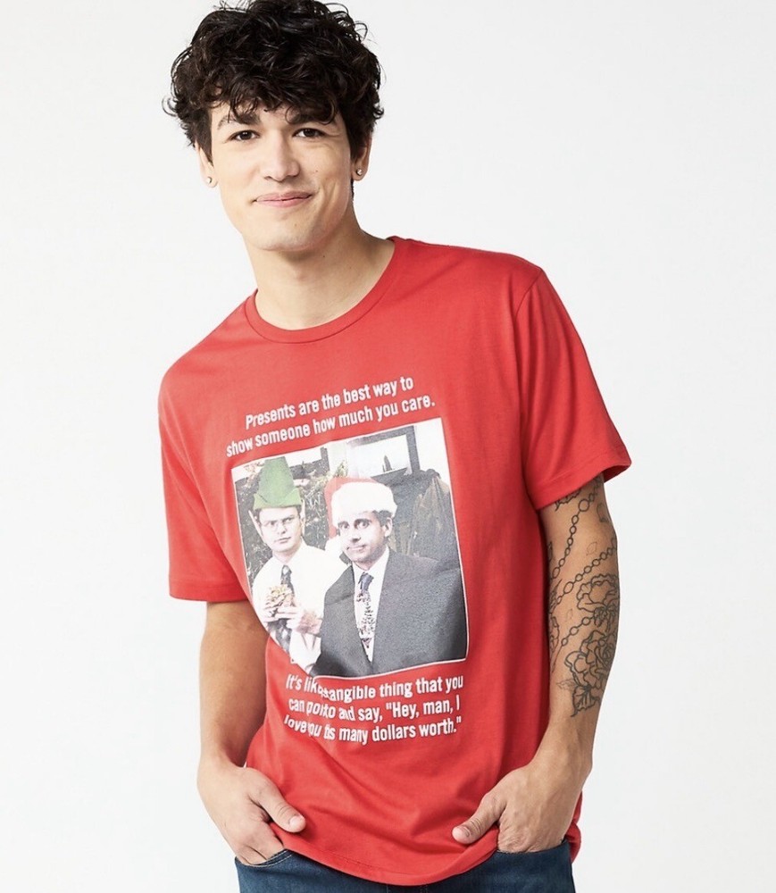 The Office Christmas T Shirt Short Sleeve Dwight Michael Novelty Men’s Size M