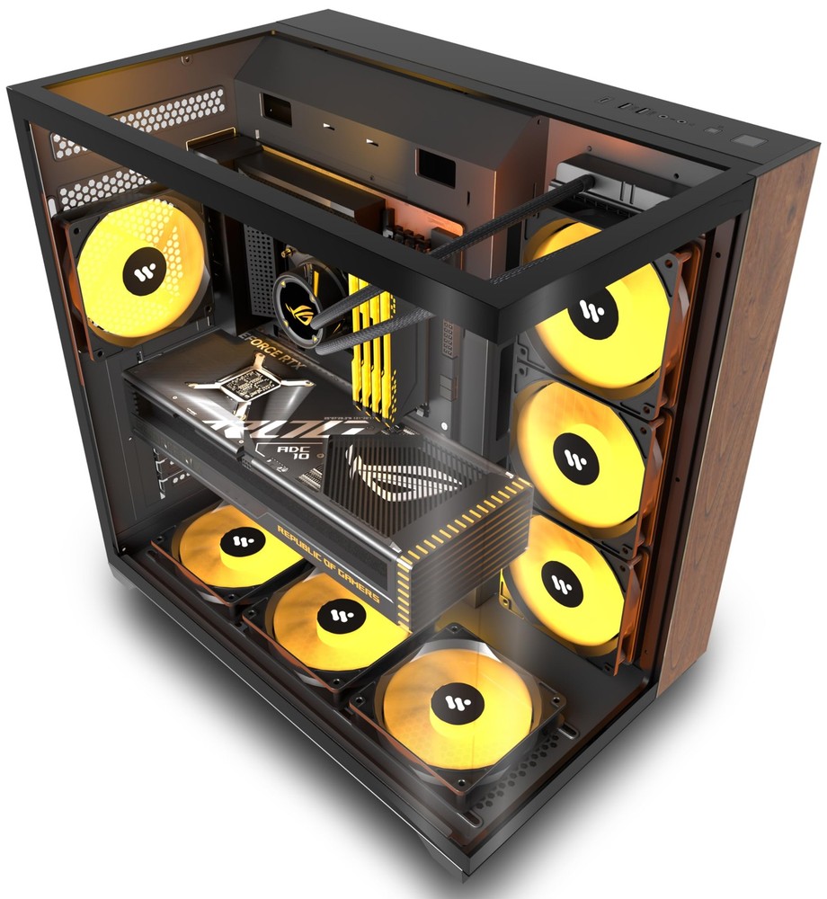 PC CASE ATX 6 PWM ARGB Fans Pre-Installed, Mid Tower Computer Case with Full-...