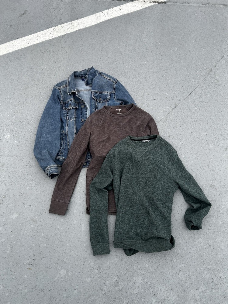 Vintage Crewneck And Denim Jacket Bundle