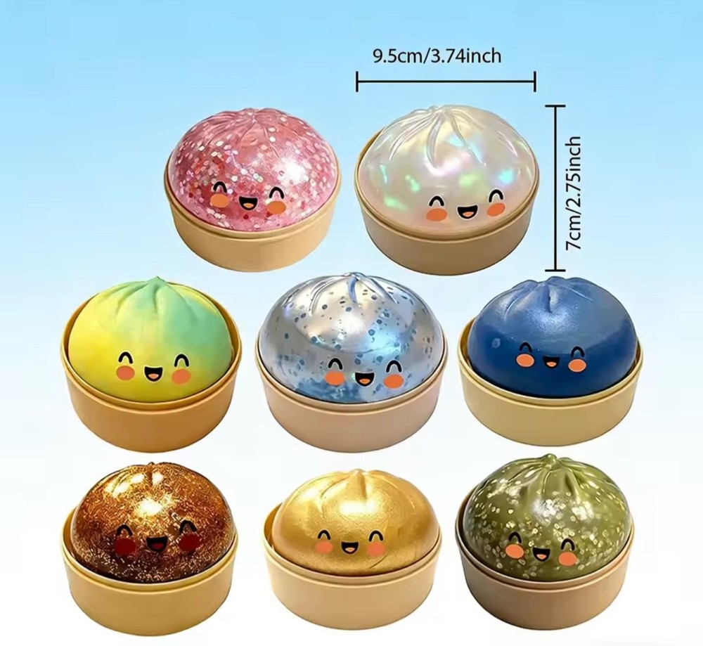 Mystery Squishy Bun Dumpling RARE GLITTER Limited Edition