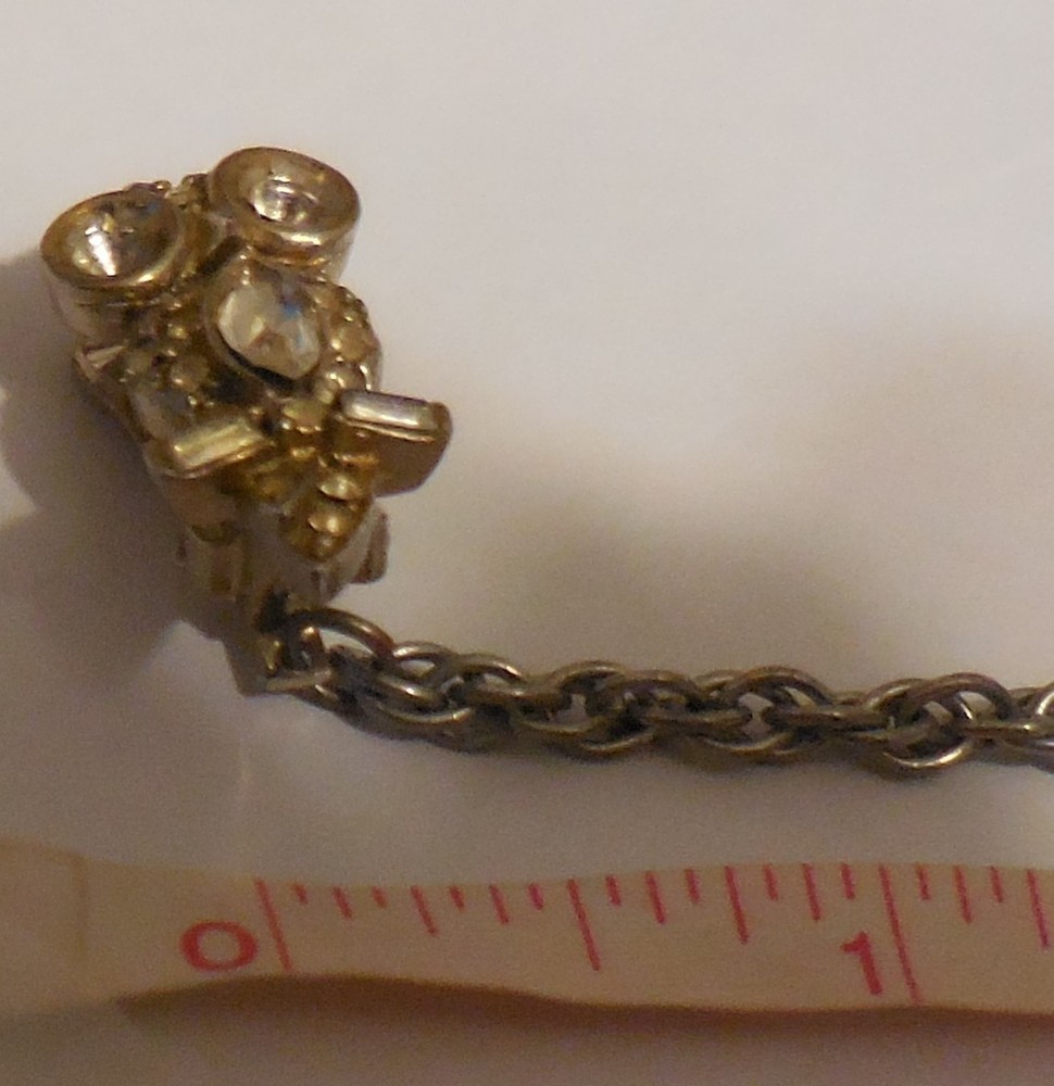 1 Owl Sweater chain Connector with Clips Rhinestones