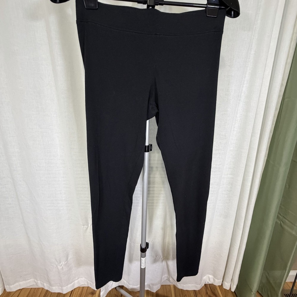 Aeropostale Women's Black Ankle Leggings L Elastic Waist Stretch Knit
