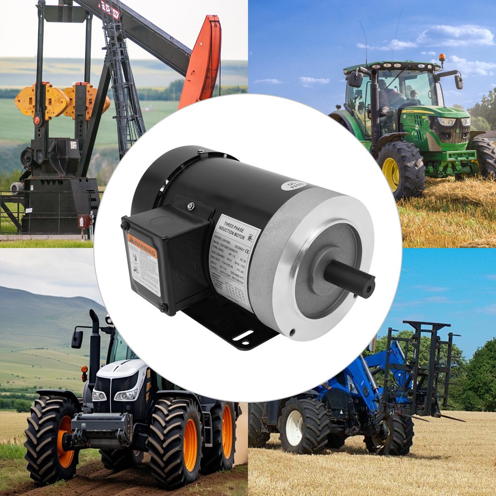 1800rpm 1.5HP Electric Motor Three Phase Induction Motor Reversible 230V 460V