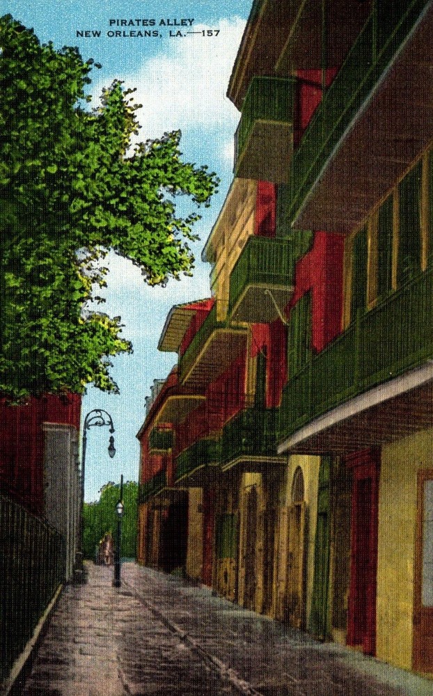 Postcard Pirates Alley, New Orleans, Louisiana
