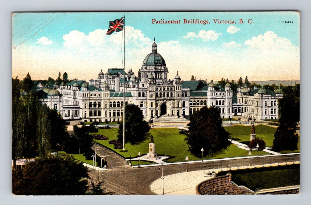 Canada- Victoria B.C. Parliament Buildings Postal Old Card View Vintage Postcard