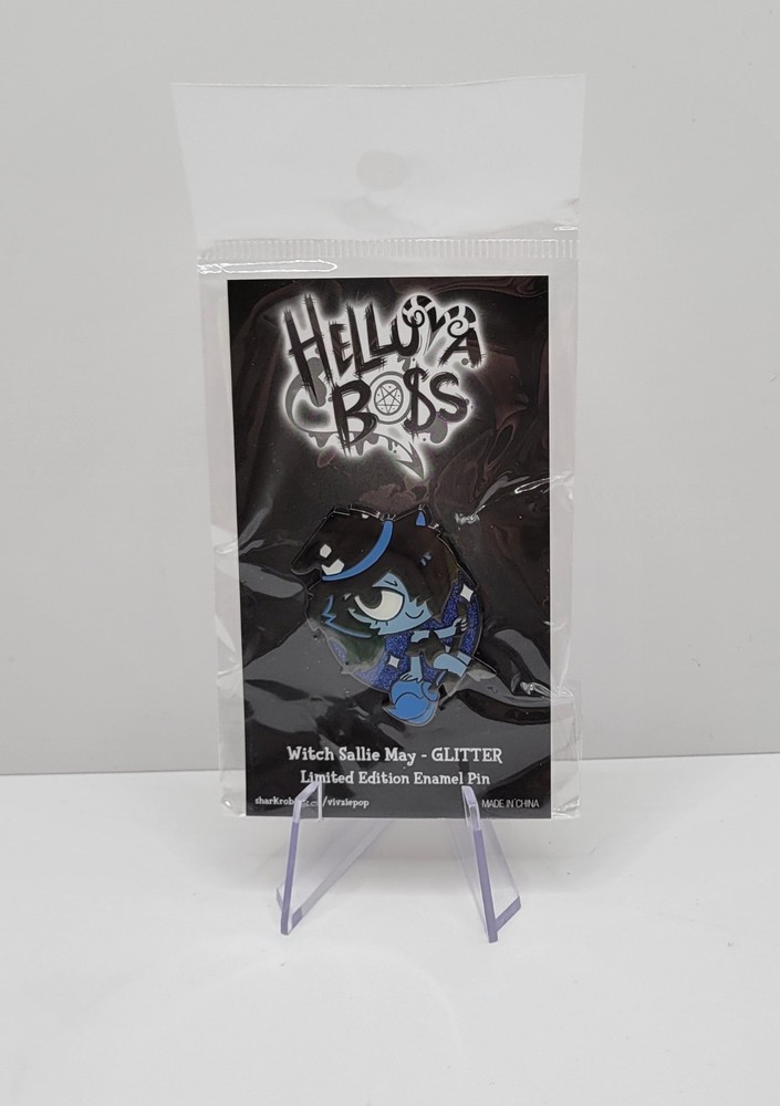 Helluva Boss Halloween Blue Witch Sallie May Glitter Enamel Pin Vivziepop